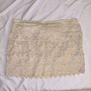 Cream colored floral detailing skirt